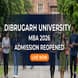 Dibrugarh University Reopens MBA Admission 2026 Portal; Deadline May 30